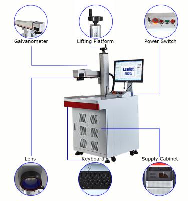 China Desktop 20w 30W 50W Laser Marking Machine Air Cooled For PE PVC for sale