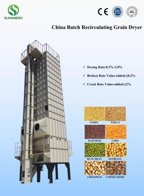 China A aprovação do CE misturou o secador de grão do fluxo, sistemas de secagem 22 Ton Per Batch da grão à venda