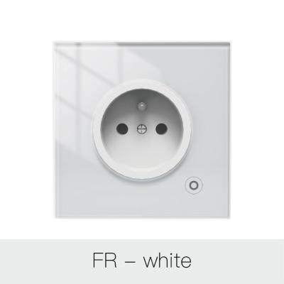 China 95v Wifi Smart Wall Socket Glass Panel Outlet Power Monitor Relay Status And Light Mode for sale