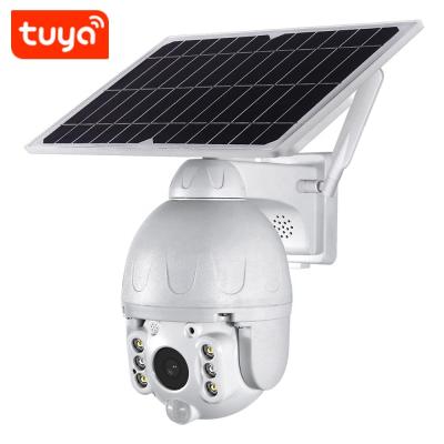 China TUYA Smart 2MP Solar Panel PTZ IP Dome WIFI Camera PIR IP66 1080P HD Battery for sale