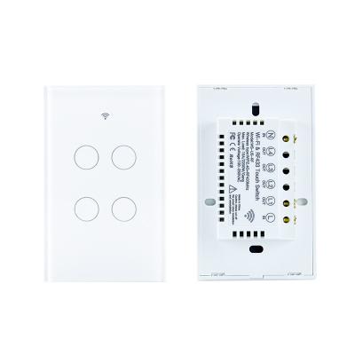 China 1/2/3/4/6/8 Gang Light Smart Wifi Wall Switch RF433 need Neutral Wire Tuya App Control Works with Alexa for sale