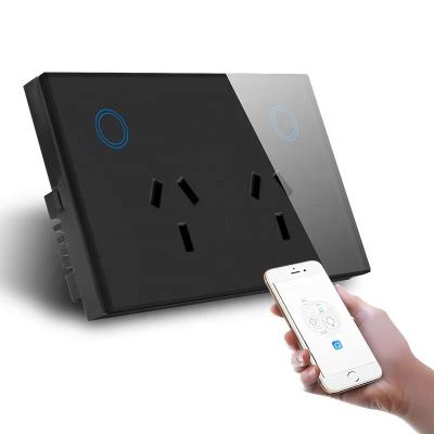 China AU/US Standard Smart Wall Socket Outlet With Glass Panel Touch Power Point SAA Approval for sale