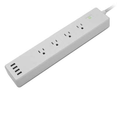 China Wireless APP Control Wifi Smart 4 Outlet Power Strip Tuya US 10A for sale
