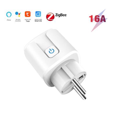 China Tuya Zigbee 3.0 240v Smart Wifi Socket Plug  EU 16A For Alexa Google Home Gateway for sale
