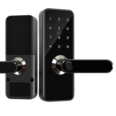 China Home Security Fingerprint Smart Wifi Door Lock Keyless Entry Door Lock With Keypad IC Card For for sale