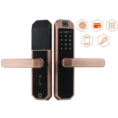 China Keyless Entry Smart Wifi Door Lock Keypad APP Control IC Card Wifi Connected Door Lock for sale