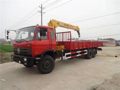 China Stable Dongfeng 6x4 10 Ton Crane Truck / 3 Axle Truck For Construction Materials for sale