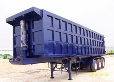 China Color Custom Triple Axle Dump Trailer , 25 - 30 CBM Tipper Semi Trailer For Sand / Coal for sale