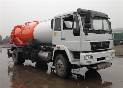 China HOWO 6 Wheels 4000L Water Sewage Tank Truck + 4000L Fecal Suction Truck 8000L for sale
