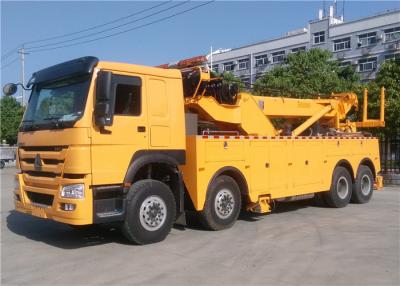 China HOWO 12 Wheeler 50 Ton Tow Truck , 360 Degree Rotating Flatbed Tow Truck for sale