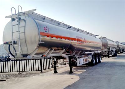 China Aluminum Alloy Fuel Tanker Truck Trailer  3 Axle 42000L 42cbm Oil Transport Tank Trailer for sale
