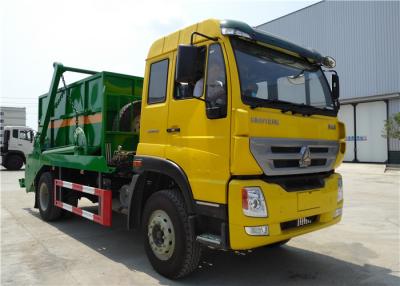 China Homan Swept Body Refuse Collection Swing Arm Garbage Truck , Skip Loader Garbage Truck for sale