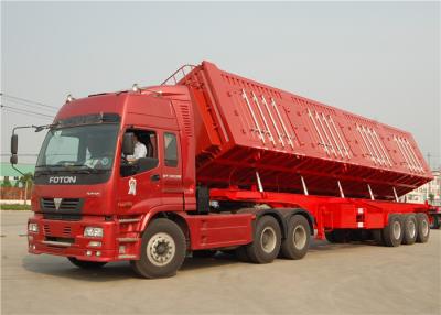 China 3 40 Tonnen der Achse 40T versehen Kipper-Anhänger-Hydrozylinder-Seiten-Kipper-Dump-Sattelschlepper mit Seiten zu verkaufen