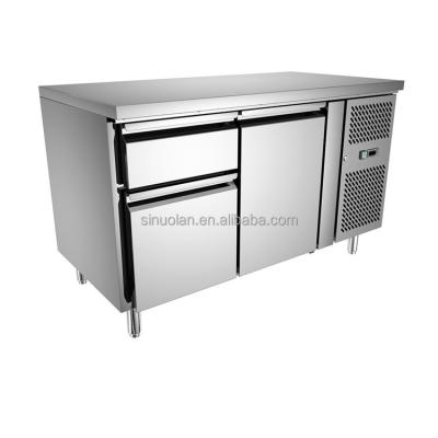 China Stainless Steel Undercounter Commercial Chiller Cooler Cabinet Worktop Working Table Refrigerator Undercounted Chiller for sale