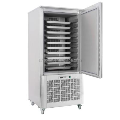 China Commercial 3/5/10/15 Trays Fast Freezing Small Blast Freezer Chiller Refrigeration Machine Blast Shock Freezer Meat Cabinet for sale