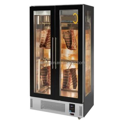 China 8K Mirror 304 Stainless Steel Dry Ager Meat Age Two Door Beef Steak Ager Fridge Refrigerator Meat Dry Aging Cabinet for sale