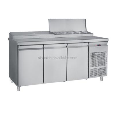 China Stainless Steel With G/N Container Pizza Preparation Counter Fridge for sale