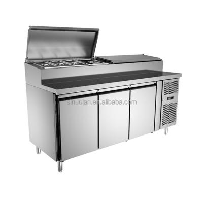 China Commercial Kitchen Restaurant Pizza Refrigerated Work Table Fridge for sale