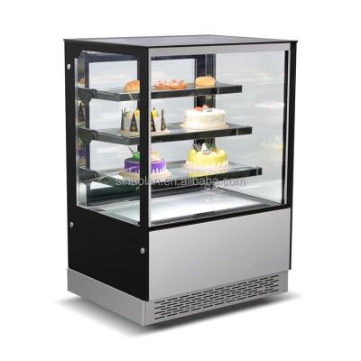 China Best Selling 3 Layers Right Angle Cake Freezer Display Vertical Bakery Chiller Cake Showcase for sale