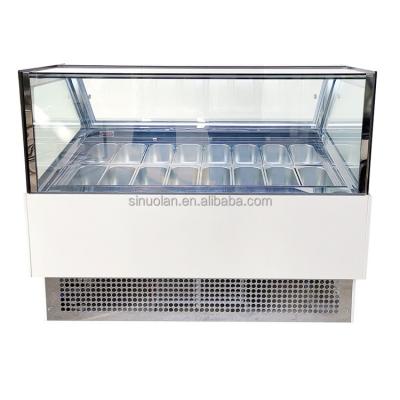 China Sinuolan Italian Ice Cream Display Freezer Popsicle Ice Cream Showcase Freezer Refrigerator Gelato Freezer for sale