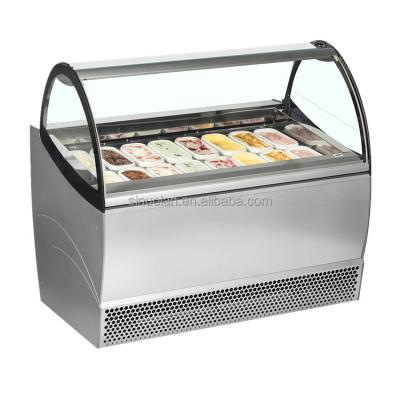China Refrigerador del refrigerador del polo del escaparate de la torta de la encimera del congelador del top de Mini Ice Cream Display Table para el supermercado en venta