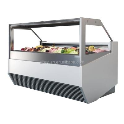 China Popsicle Display Freezer Gelato Freeze Showcase Hard Ice Cream Display Refrigerator Cart Table for sale