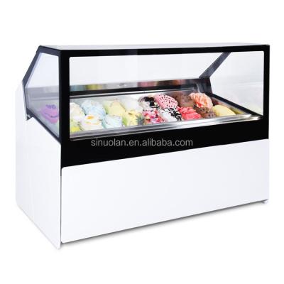 China Ventilated Ice Cream Displays Freezer Scooping Ice Cream Display Showcase Refrigerated for sale