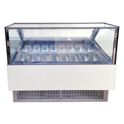China Good Quality Commercial 16 Pans Gelato Display Freezer Ice Cream Showcase For Sale for sale