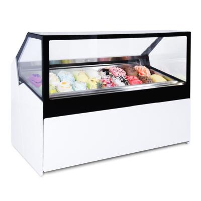 China CE Approved Commercial Litalian Ice Cream Display Freezer 16, 24 Plates Gelato Display 24pans Gelato Ice Cream Showcase for sale