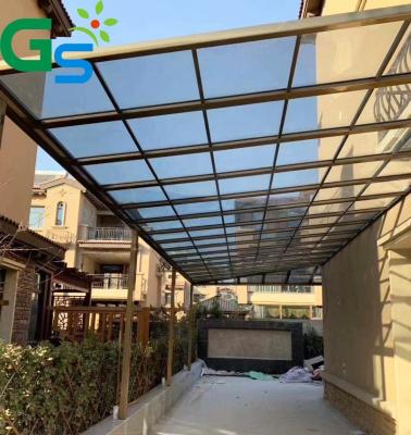 China Screw Profile 4mm PC Solid Sheet Balcony Terrace Aluminum Canopy Car Bas Roof Sunshading for sale