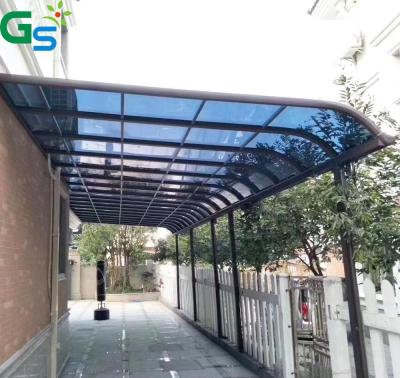 China Aluminum Porch Deck Canopies Canopy Awning Outdoor Sunshade Blue Plastic Sheet Panel for sale