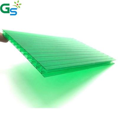 China Uv Coating Sun Sheet 16Mm Fire Resistant Plastic Hollow Sheet Polycarbonate Sheet Carport Rain Protection for sale