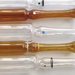 China Empty Borosilicate 5.0 Amber Glass Ampoule Liquid Medicine Container for sale