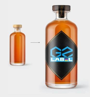 China Etiqueta de botella de vino resistente al agua Etiqueta autoadhesiva de whisky Impresión de pegatinas de vinilo en venta
