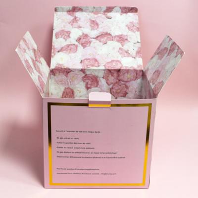 China Printed Double Side Folding Carton Box For Holiday Flower Shipping for sale