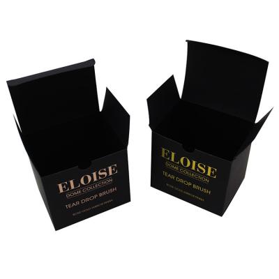 China Cepillo de empaquetado de Rose Gold For Make Up de la caja de Matte Black Paper Cosmetic Brush en venta