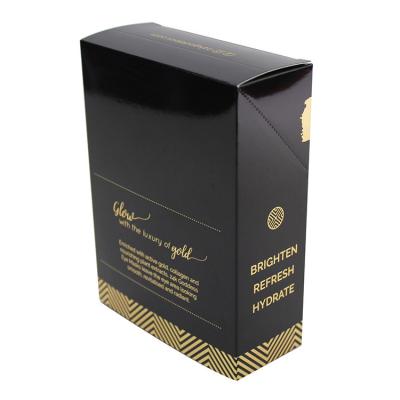 China Golden High Glossy Foldable Paper Box Foil Stamping Surface for sale