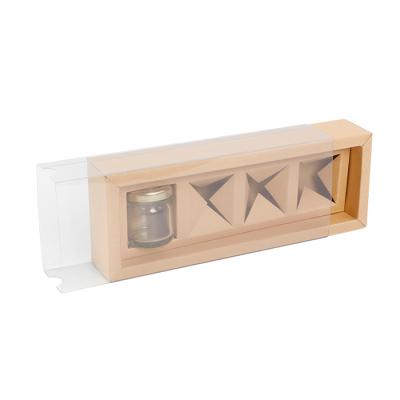 China Eco Friendly Honey Window Packaging Box With Transparent Plastic Sleeves Windows for sale