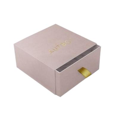 China Bulk Small Jewelry Shipping Boxes Sliding Drawer With Ribbon Pouch for sale