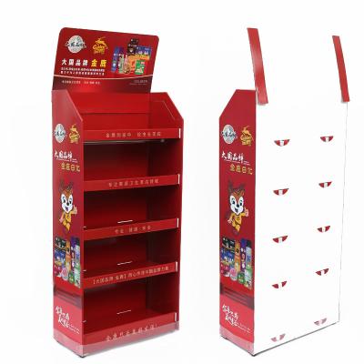 China Corrugated Pop Up Cardboard Counter Display Merchandise Retail Pos Display Rack for sale