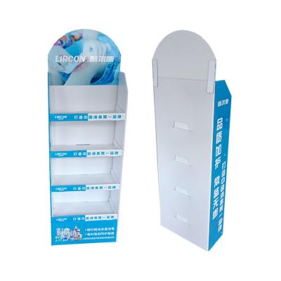 China Custom Color Printed 4 Tier Counter Retail Promotion Folding PDQ Top Display Stand for sale