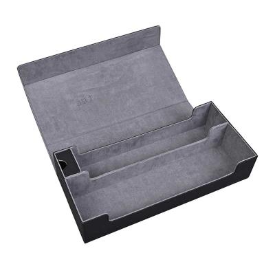 China Elegant Black Leather Gift Box Cards Set Packaging Box for sale