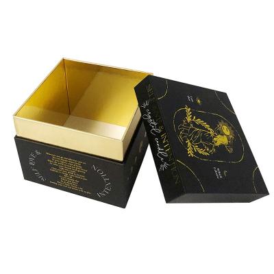 China Black Rigid Luxury Candle Box Packaging Custom Kraft Tealight Boxes for sale