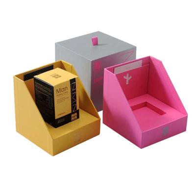 China Saco de empacotamento do presente do papel da caixa de presente cor-de-rosa dourada feita sob encomenda da vela à venda