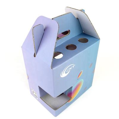 China Corrugated Cardboard Window Packaging Box For 6 Pack Wine Bottle for sale