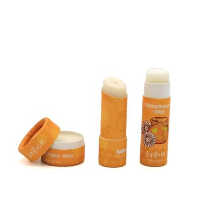 China Recyled Lip Balm Tubes Cardboard Cylinder Packaging With Push Tab for sale