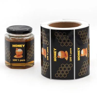 China Self Adhesive Bottle Custom Label Stickers Color Printed For Honey Jar for sale