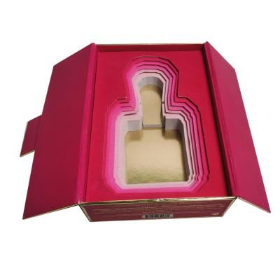 China Pink Cardboard Packaging Boxes Containers With Superimposed Foam Insert Accessory for sale