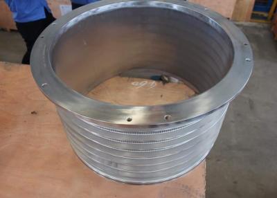 China Slot / Hole Type Pressure Screen Basket Rotary Drum Sieve Stainless Steel 304 / 316L Material for sale