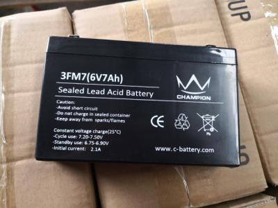 China 6V 7Ah Sealed Lead Acid Battery Free Maintenance For Alarm System Back Up Power for sale